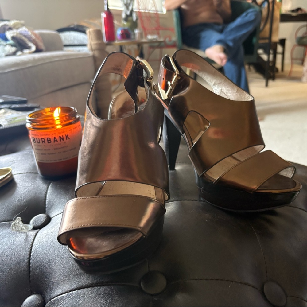 MICHAEL Michael Kors Metallic Bronze Heels